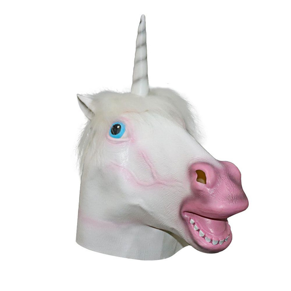 Латексная маска единорога, Головные уборы для веселой вечеринки в честь ...