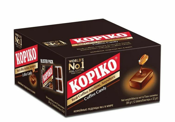 KOPIKO Леденцы кофейные Coffee Candy, 12 блистеров, 384 г - купить с ...