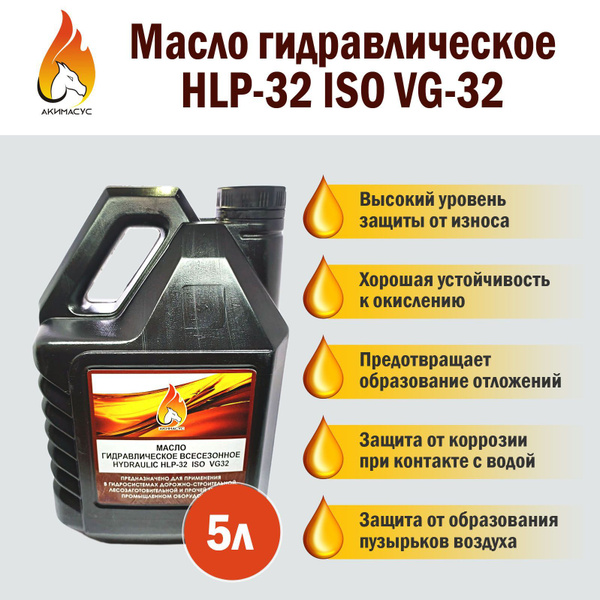 Масло гидравлическое всесезонное HLP-32 ISO VG-32 5л - купить по ...