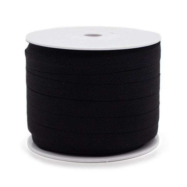 Лента киперная для шитья, 13 мм*100 м, Протос, черный - купить с ...