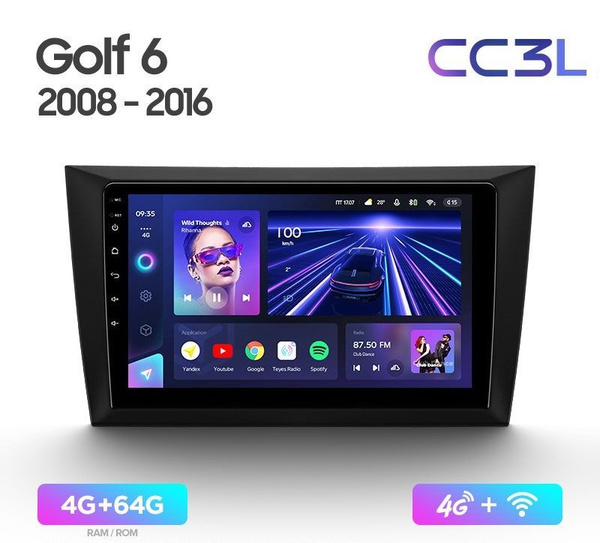 Магнитола TEYES VOLKSWAGEN GOLF 6 2008-2016 г. CC3L 4/64ГБ Android 10 ...