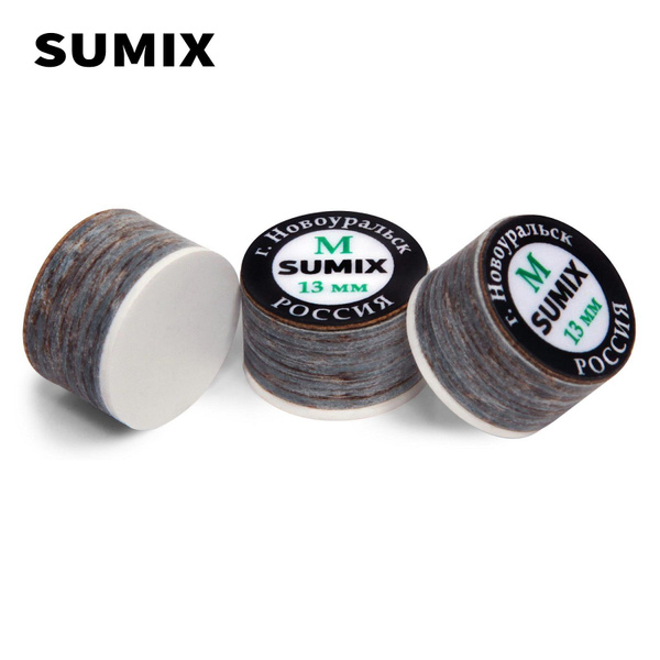 Наклейка для кия Sumix 13 мм Medium с фиброй, многослойная, 1 шт ...