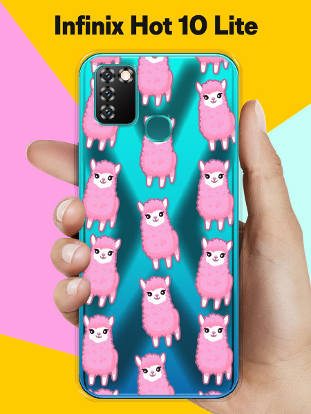 Силиконовый чехол на Infinix Hot 10 Lite Ламы / для Инфиникс Хот 10 ...