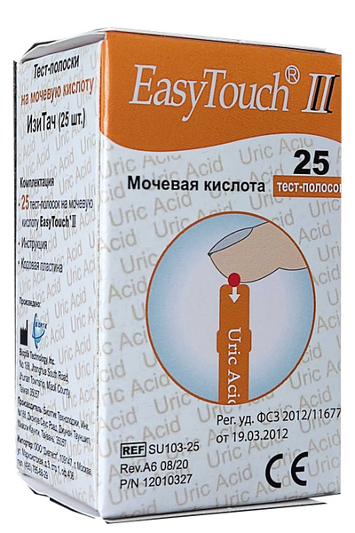 Тест-полоски EasyTouch на мочевую кислоту №25 купить на OZON по низкой ...