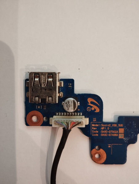 Кнопка включения, USB плата ноутбука Samsung NP-RV515, RV513, RV520 ...