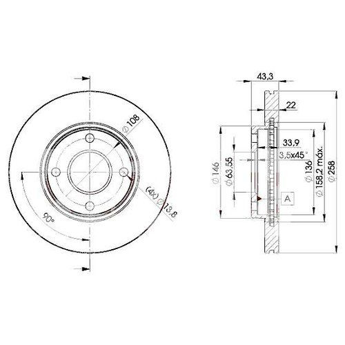 Диаметр расположения отверстий фокус 3 Диск тормозной Fiesta Focus Fusion Mazda 2 Icer 78BD5344 - купить по низкой цене