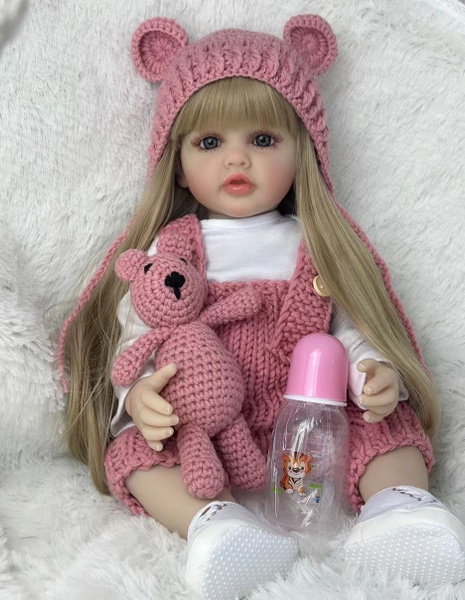 Кукла Реборн Силиконовая 55 см девушка/ Реалистичная кукла - купить с ...