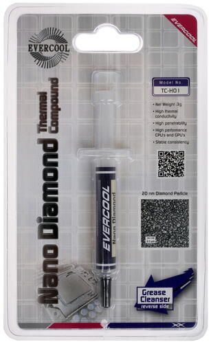 Термопаста Evercool Evercool Nano Diamond TC-H01 шприц, 3 г, 8 Вт/мК ...