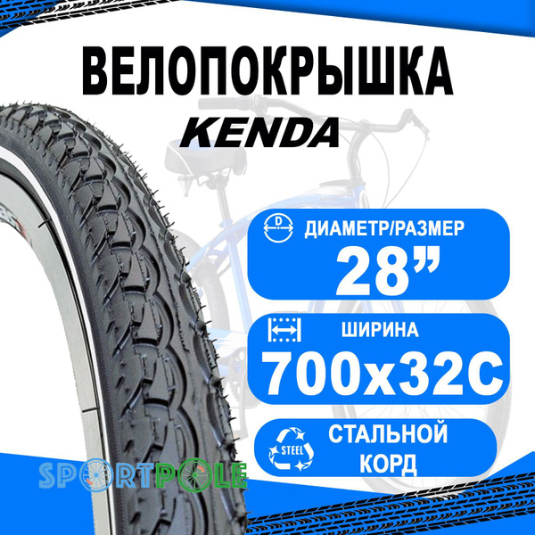 Покрышка 700х32С (32-622) K197 EUROTREK низкий KENDA - купить с ...