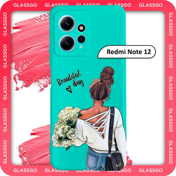 Чехол силиконовый с рисунком девушка с цветами на Xiaomi Redmi Note 12 ...