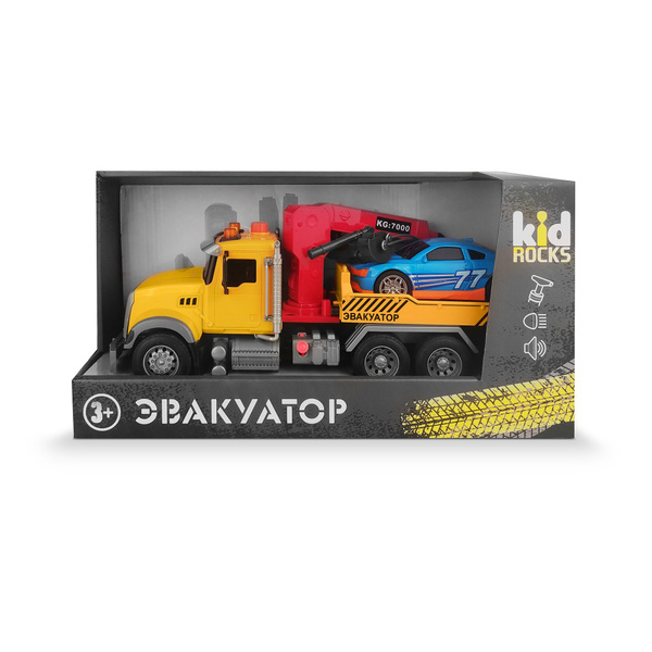 Игрушка-эвакуатор KID ROCKS, масштаб 1:12,со звуком и светом ...