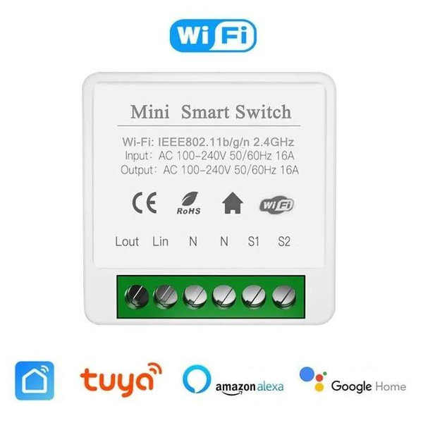 Контроллер Wi-Fi реле Tuya 16А, модуль управления для умного дома с ...
