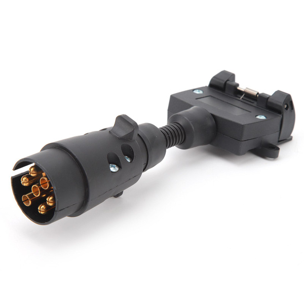 Адаптер прицепа 7-контактный круглый штекер на 7-контактную плоскую ...