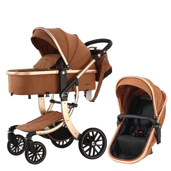 Детская коляска-трансформер 2 в 1 Luxmom 601A, мокко коричневый ...