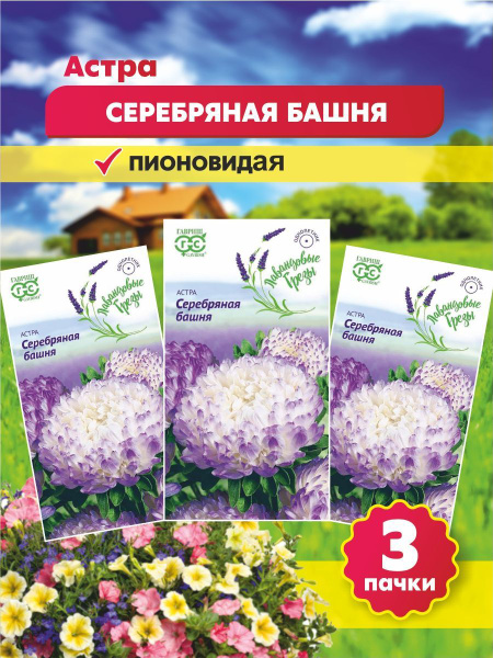 Астры однолетние Гавриш Серебряная башня - купить по выгодным ценам в ...