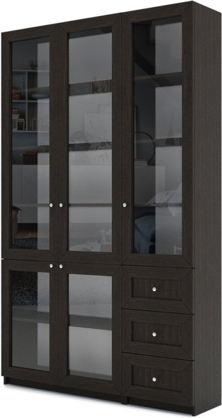 Шкаф книжный Шкаф Билли 41 венге дизайн IKEA, 120x30x202 см - купить по ...