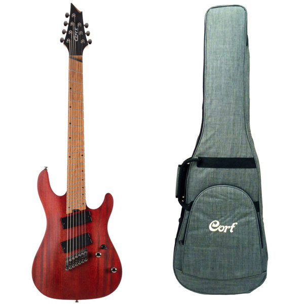 Cort Электрогитара Cort-KX307MS_Open Pore Mahogany, Gigbag 7-струнная ...