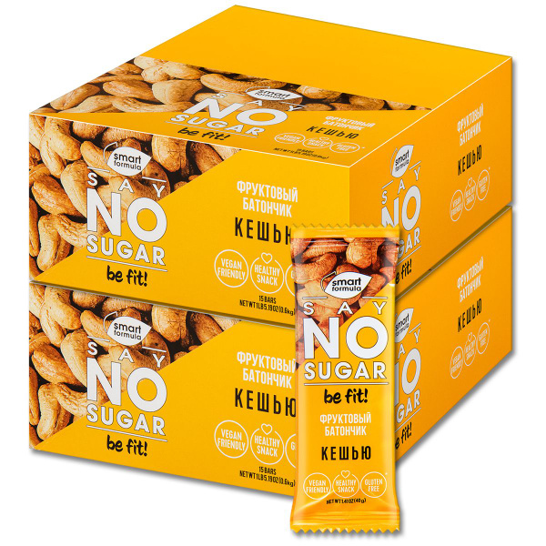 Батончик без сахара Smart Formula SAY No Sugar "Кешью" 40 г, 30 шт ...