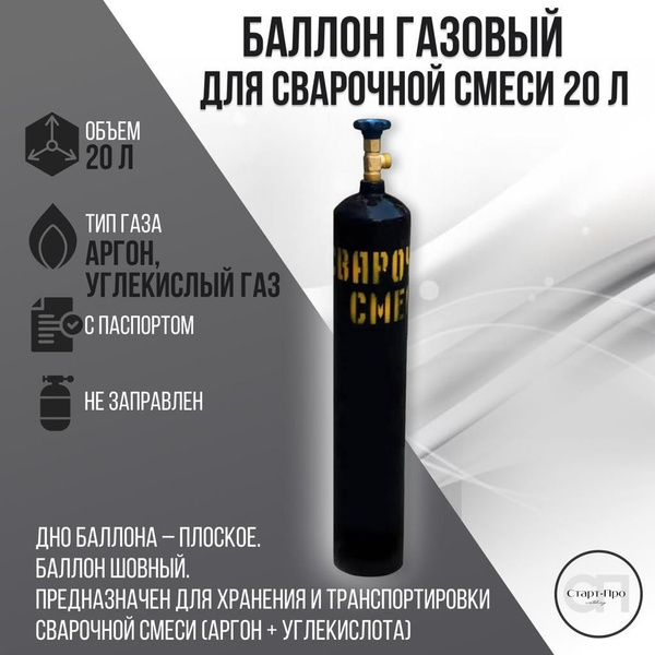 Баллон газовый для сварочной смеси 20 л. - купить с доставкой по ...