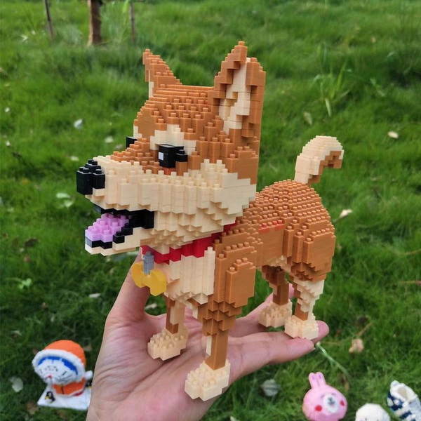 Мини-конструктор/3D Собака Сиба-ину/ Подарок для ребенка игрушка для ...