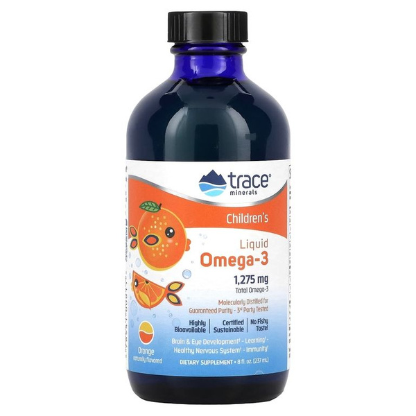 Trace Minerals Жидкая омега-3 для детей, апельсин, 1275 мг, 237 мл ...