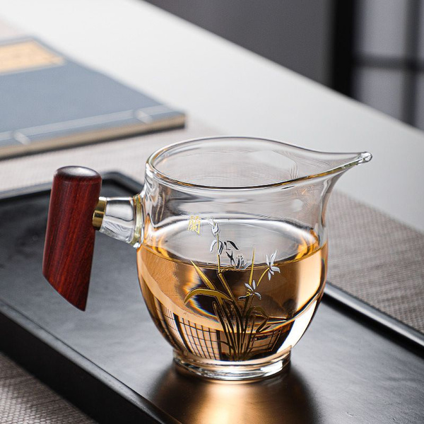 Чахай "Орхидея" с деревянной ручкой 230 мл. Сливник для чая, чаша ...