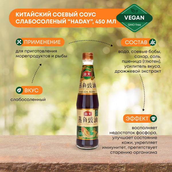 Соевый соус слабосоленый Китай (soy sauce) HADAY Хадай, 450мл - купить ...