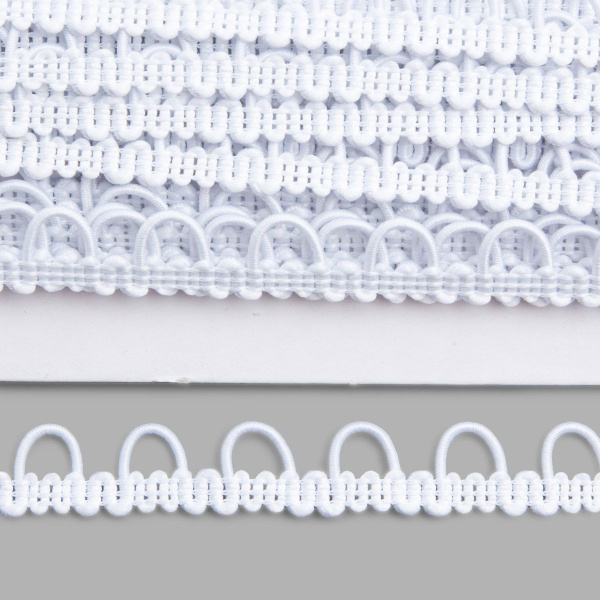 Тесьма для шитья с эластичными петлями, 13 мм*18.29 м, Айрис, белый ...