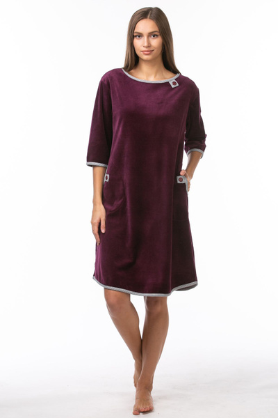 Туника домашняя велюровая, Женский, размер 50 (50), рукав Короткий ...