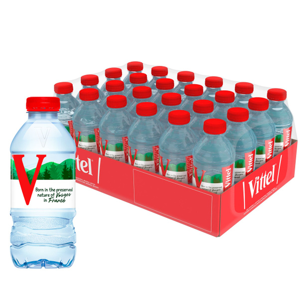 Vittel вода минеральная природная питьевая негазированная, 24шт по 0,33 ...
