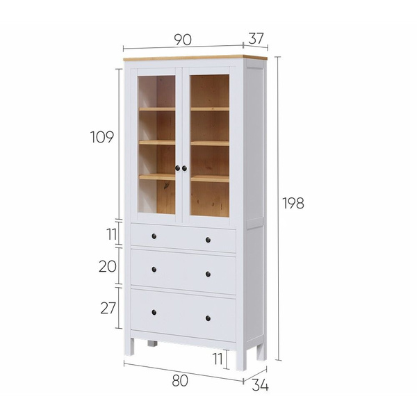 Шкаф книжный P&H деревянный с ящиками, 90x37x198 см - купить по ...