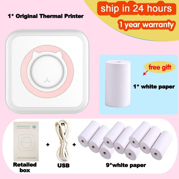 Принтер для наклеек/этикеток Mini Thermal Printer, Цветной, Монохромный ...