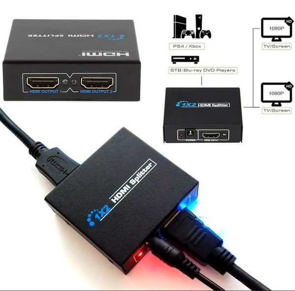 Сплиттер HDMI HW-HD102 с 1x Источника на 2x Приемника Активный - купить ...