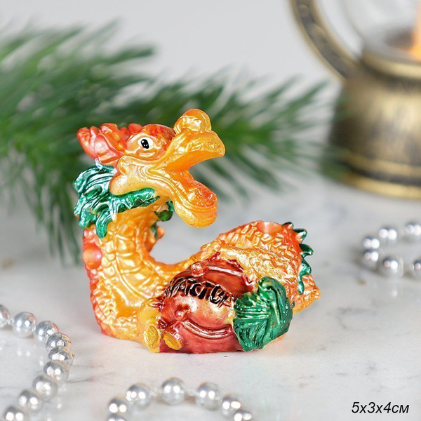 Статуэтка Дракон 5 см символ года 2024*зеленый дракон*новый год ...
