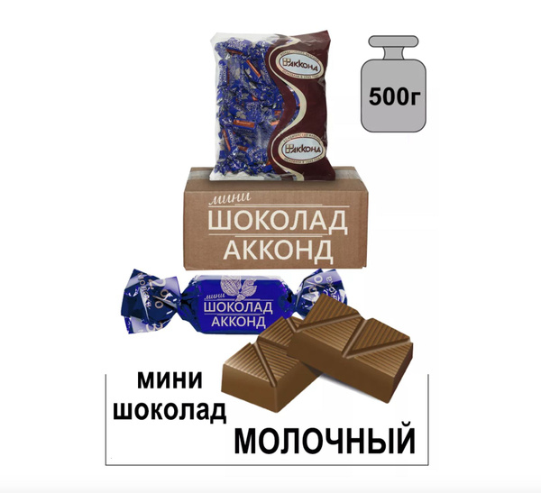 Шоколад АККОНД мини молочный / 500 гр. / АККОНД - купить с доставкой по ...