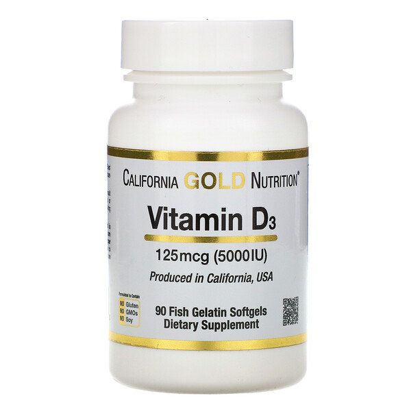 California Gold Nutrition Vitamin D3, 50 мкг (2000 IU) 90капс - купить ...