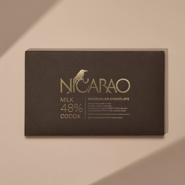 Натуральный молочный шоколад 48% какао, Bean-to-Bar, Nicarao - купить с ...