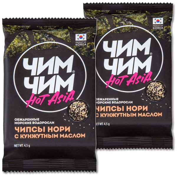 Чипсы из водорослей морской капусты Чим-Чим Hot Asia НОРИ "Кунжут" 4.5 ...