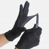 Перчатки одноразовые хозяйственные Wally Plastic, 100 штук, S, цвет: черный. Smart Machine