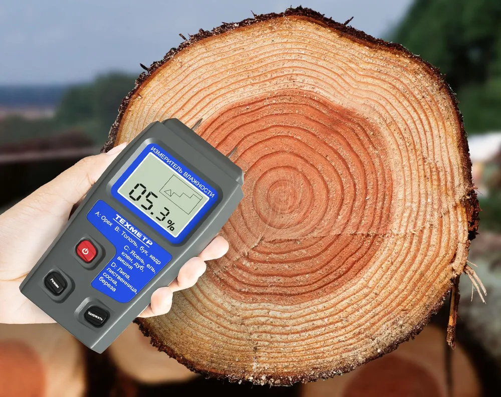 Измеритель тестер влажности древесины, влагомер ТЕХМЕТР ИВД-15 гигрометр (Синий)  #1