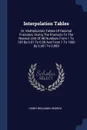 Interpolation Tables. Or, Multiplication Tables Of Decimal Fractions, Giving The Products To The Nearest Unit Of All Numbers From 1 To 100 By 0.01 To 0.99 And From 1 To 1000 By 0.001 To 0.999 - Henry Benjamin Hedrick