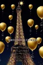 paris themed  Eiffel Tower   gold ballon Birthday blank  guestbook - Sir Michael Huhn