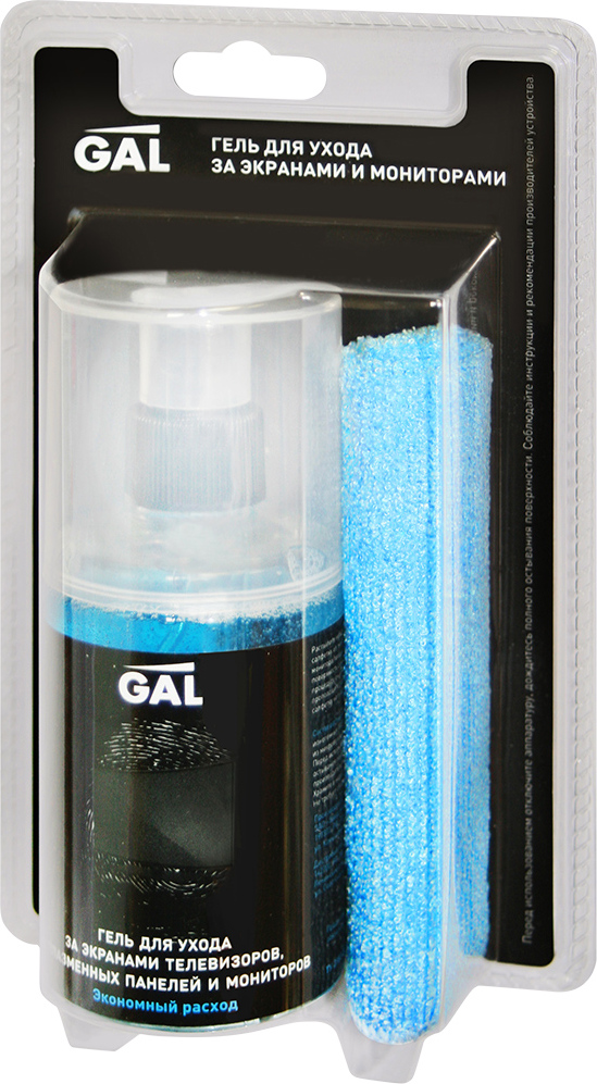 фото Чистящий комплект, состоящий из геля-очистителя помпового типа и салфетки GAL CL210 для очистки плазменных, жидкокристаллических, OLED-экранов, панелей и телевизоров.