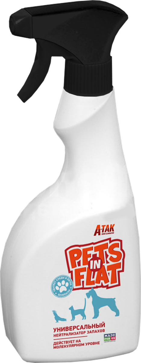 фото Нейтрализатор запахов животных А-ТАК PETS IN FLAT 500ml универсальный