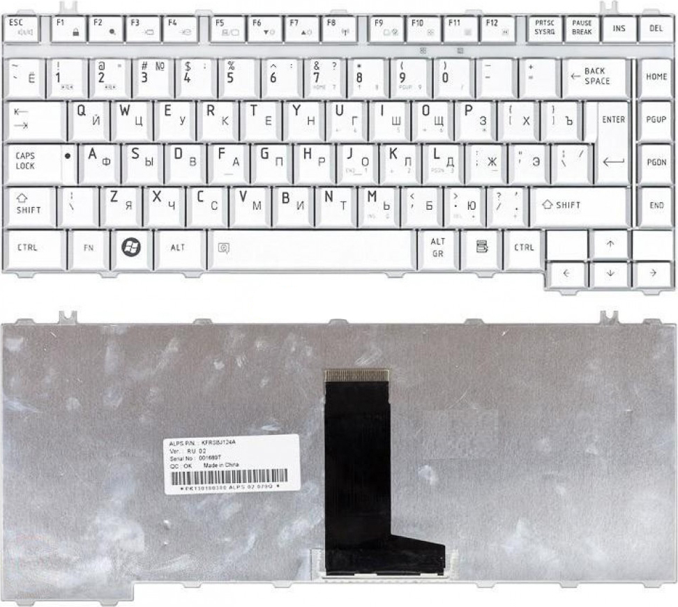 фото Клавиатура Toshiba Satellite A200, A205, A210, A215, M200 Series Silver Нет бренда