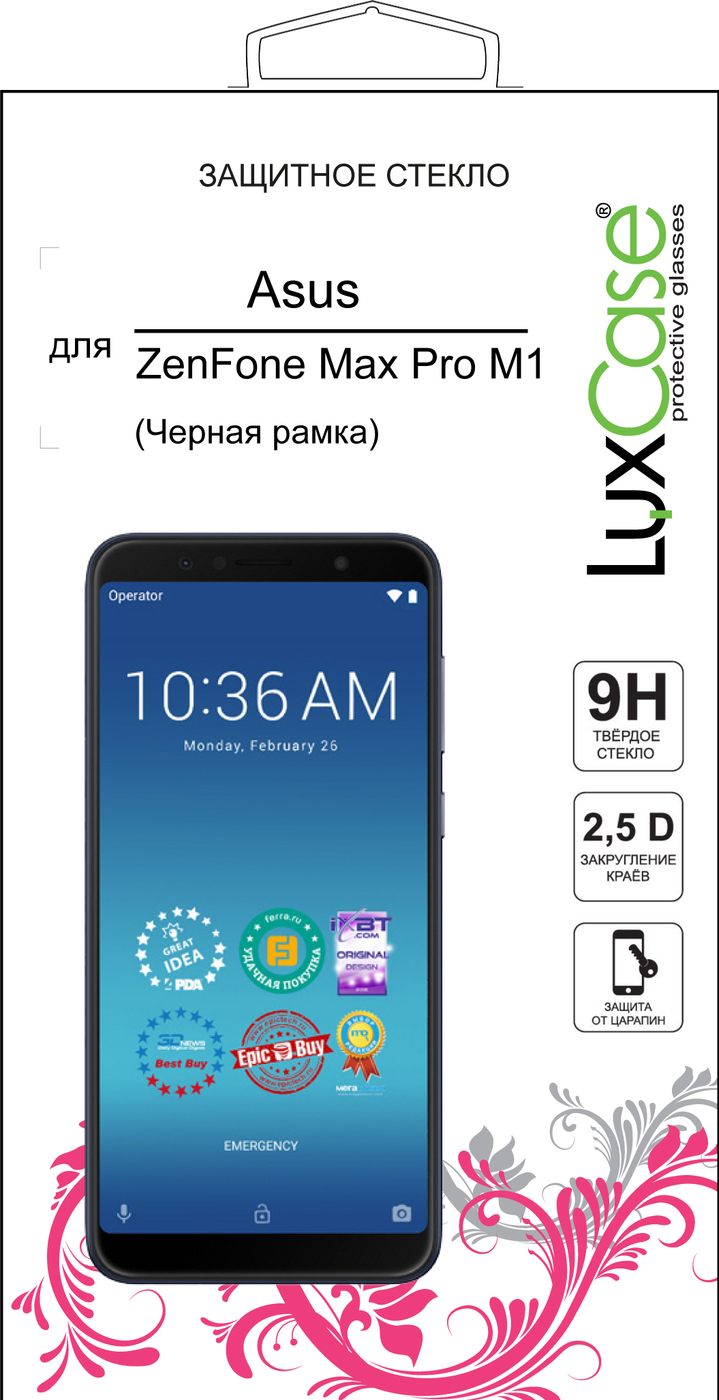 фото Защитное стекло Asus ZenFone Max Pro M1 ZB602KL 2.5D FG Черная Рамка от LuxCase