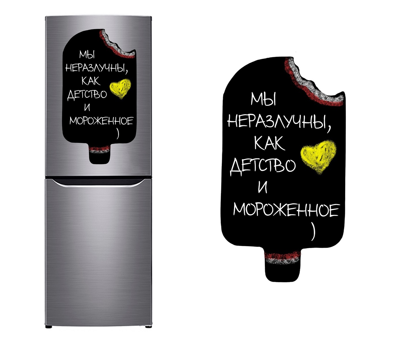 Магнитная грифельная доска на холодильник "Мороженое" — купить в ...