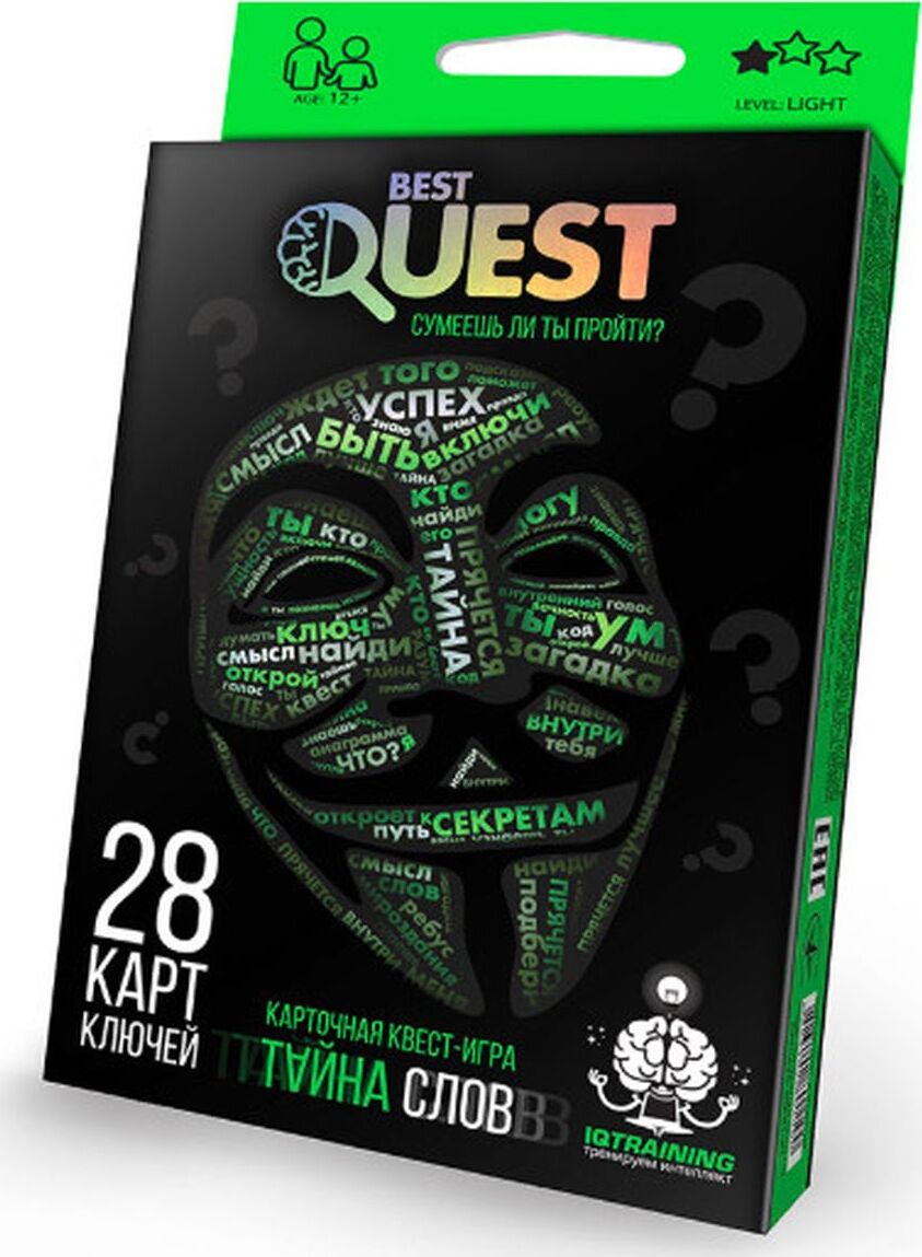 Настольная игра Danko Toys Квест Best Quest Тайна слов, BQ-01-01 - купить с  доставкой по выгодным ценам в интернет-магазине OZON (1004319472)