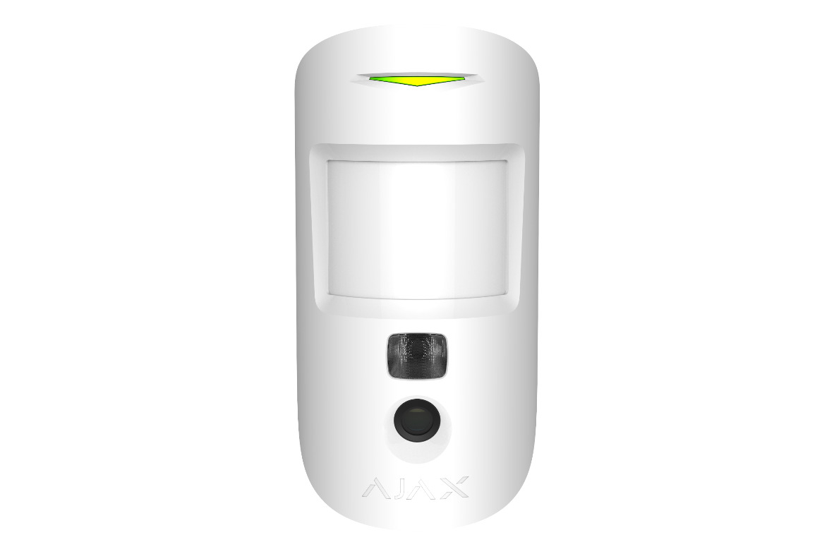 Ajax MotionCam (white), беспроводной датчик движения с фотокамерой