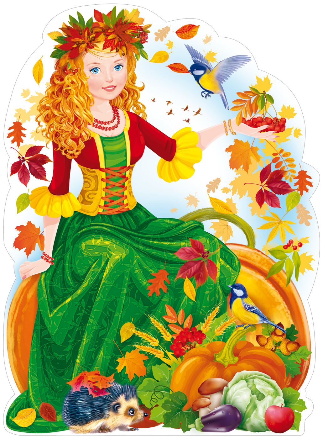 Плакат девушка осень